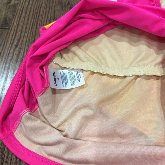 Lands End girls tankini. Sz 12. Pink/yellow/orange - Picture 3 of 4